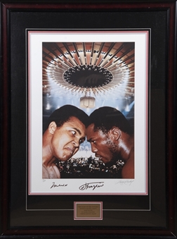 Muhammad Ali and Joe Frazier Dual Signed Lithograph (Steiner)